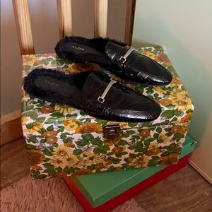 Aldo furry slip on